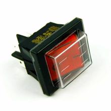 Rød stænktæt vippekontakt med hulmål 30 x 22 mm - universal.